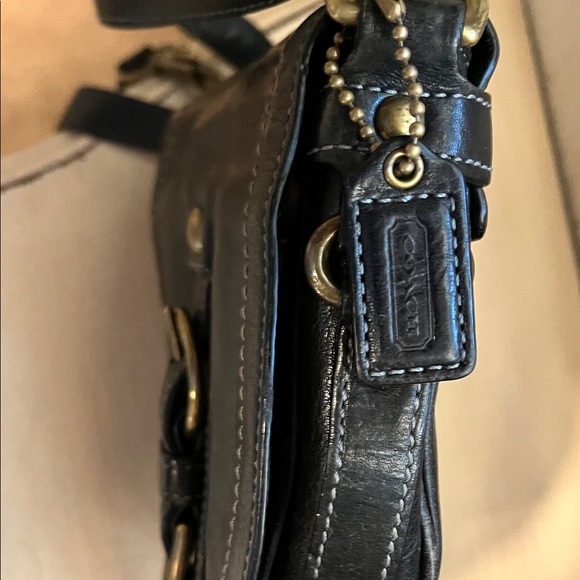 Coach Black Leather Crossbody Bag with Gold Hardware - Picture 6 of 7